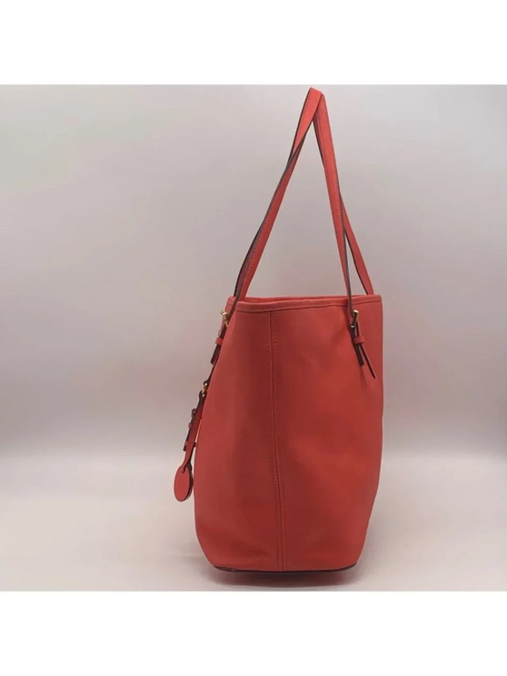 Michael Kors Coral Saffiano Leather Work Tote And Wallet